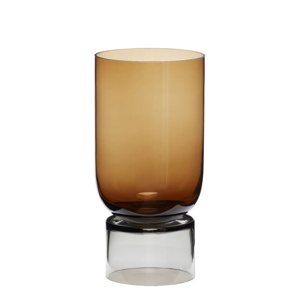Hübsch Vase Handmade Amber & Smoke Large | Allium Interiors