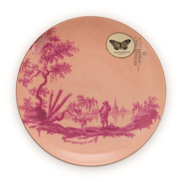 Pip Studio Heritage Plate Painted Pink 18cm  | Allium Interiors