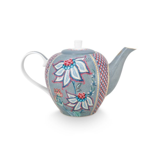 Pip Studio Flower Festival Teapot Light Blue | Allium Interiors