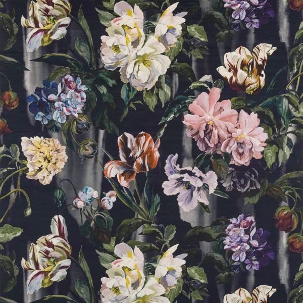 Designers Guild Fabric Delft Velvet Noir | Allium Interiors