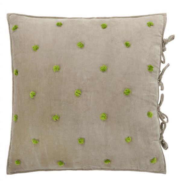 Designers Guild Sevanti Euro Pillowcase Pom Pom Dove & Lime  | Allium Interiors