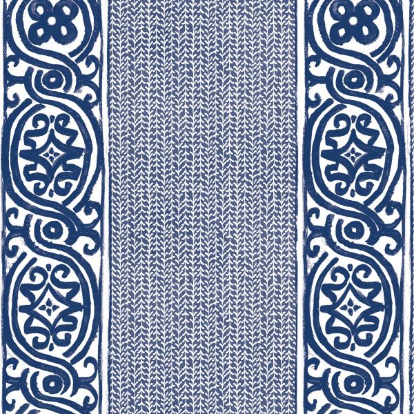 Anna Spiro Wallpaper Cartouche Blue | Allium Interiors