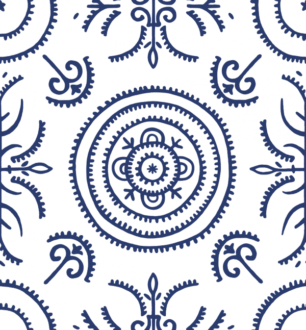 Anna Spiro Wallpaper Round & Round The Garden Dark Blue | Allium Interiors