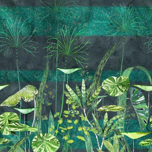 Designers Guild Wallpaper Arjuna Leaf Viridian  | Allium Interiors