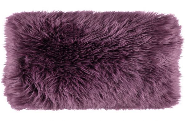 New Zealand Long-wool Sheepskin Cushion Aubergine | Allium Interiors