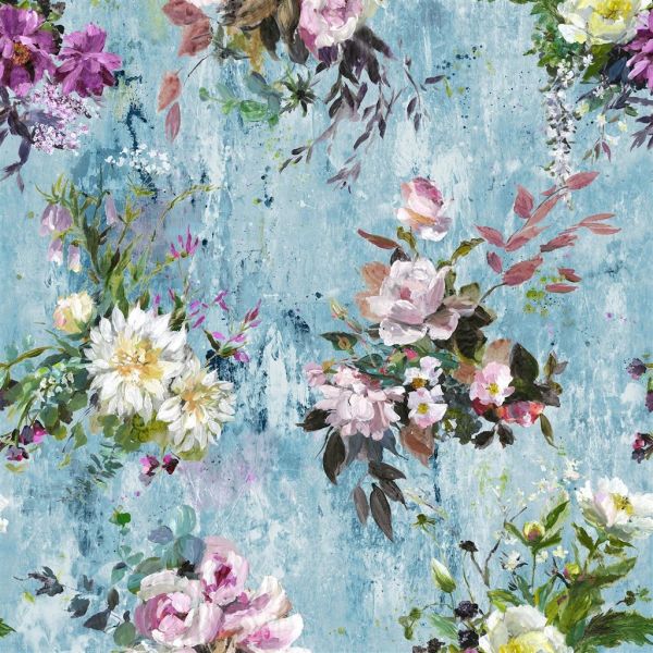 Designers Guild Wallpaper Aubriet Slate Blue | Allium Interiors