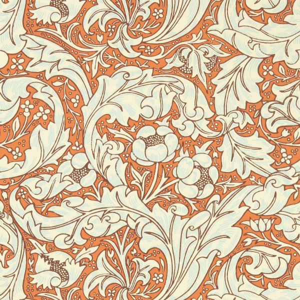 Morris & Co. Wallpaper Bachelors Button Burnt Orange/Sky | Allium Interiors