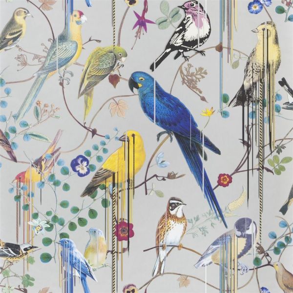 Christian Lacroix Wallpaper Birds Sinfonia Argent | Allium Interiors