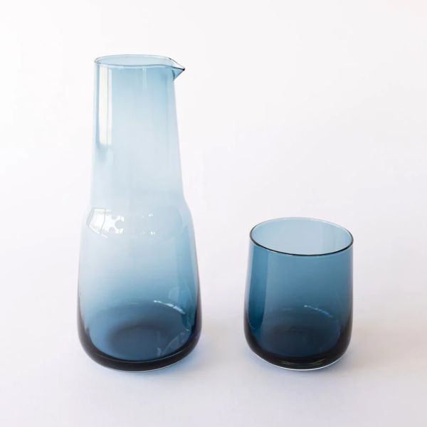 Bison Glass Birgit Carafe & Elias Tumbler Set Aegean | Allium Interiors