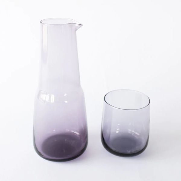 Bison Glass Birgit Carafe & Elias Tumbler Set Blueberry | Allium Interiors