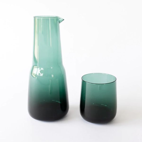 Bison Glass Birgit Carafe & Elias Tumbler Set Forest | Allium Interiors