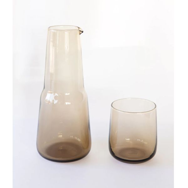 Bison Glass Birgit Carafe & Elias Tumbler Set Gold | Allium Interiors
