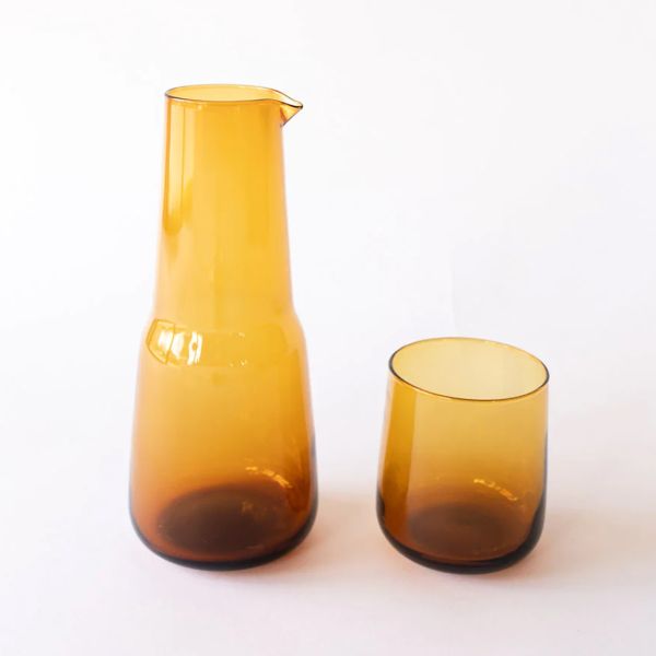 Bison Glass Birgit Carafe & Elias Tumbler Set Honey | Allium Interiors