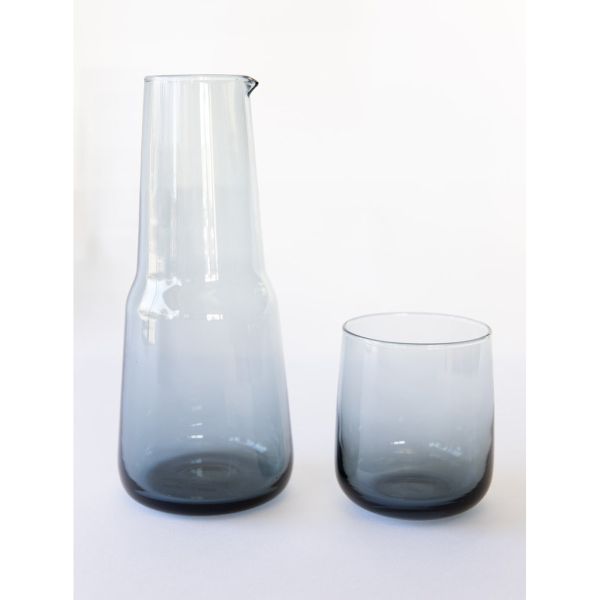 Bison Glass Birgit Carafe & Elias Tumbler Set Smoke | Allium Interiors