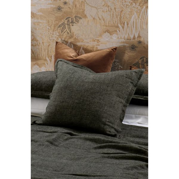 Bianca Lorenne Cela Charcoal Euro Pillowcase Pair | Allium Interiors