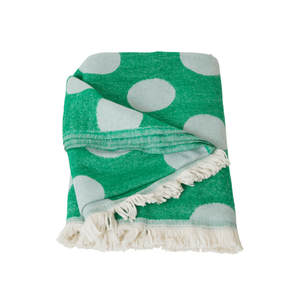 Rice Blanket Mint Green Dot | Allium Interiors