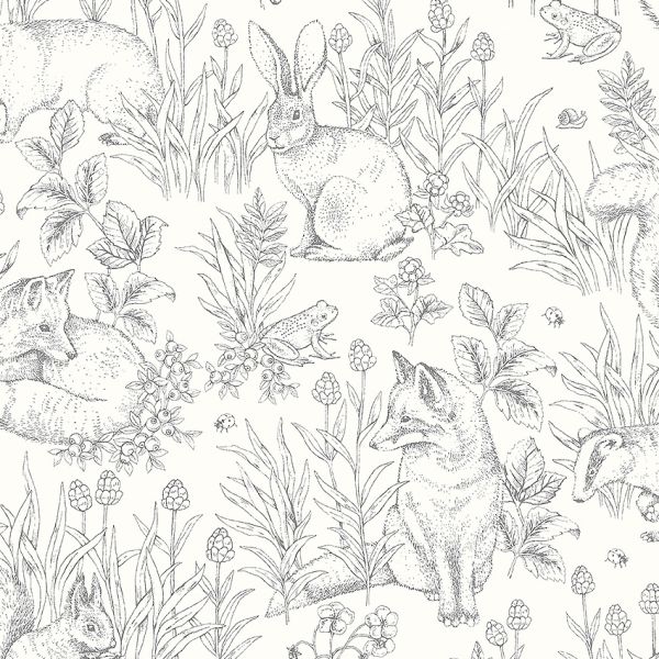 Borastaperter Wallpaper Forest Friend White - 1ROLL EX-STOCK | Allium Interiors