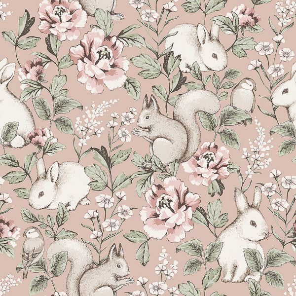 Borastapeter Wallpaper Magic Forest Pink | Allium Interiors