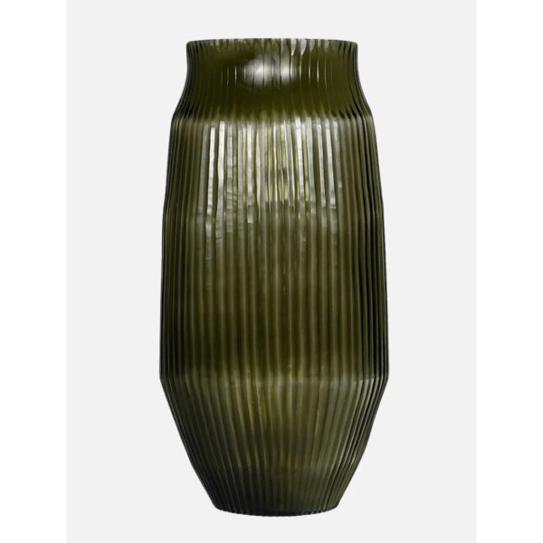Brian Tunks Cut Glass Vase Large Moss | Allium Interiors