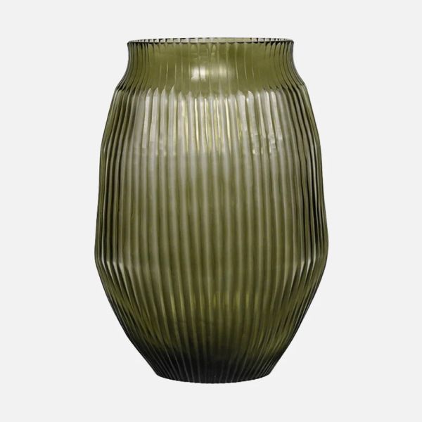Brian Tunks Cut Glass Vase Medium Moss | Allium Interiors