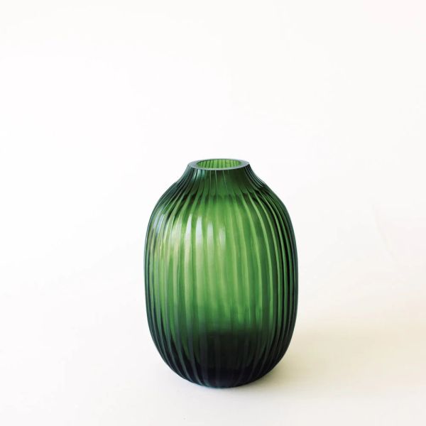 Brian Tunks Cut Glass Vase Pod Leaf | Allium Interiors