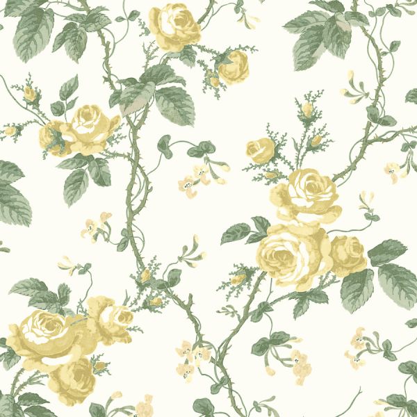Borastapeter Wallpaper French Roses Yellow | Allium Interiors