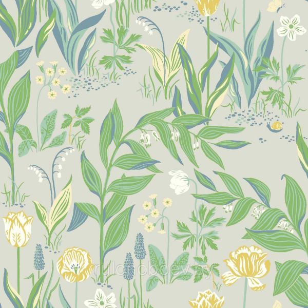 Borastapeter Wallpaper Spring Garden Grey | Allium Interiors
