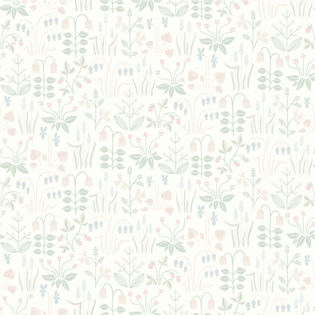 Borastapeter Wallpaper Strawberry Field White | Allium Interiors