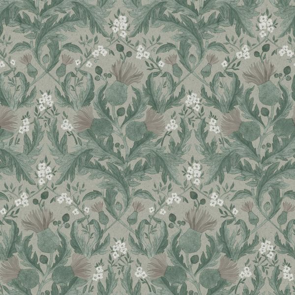 Borastapeter Wallpaper Thistle Green | Allium Interiors