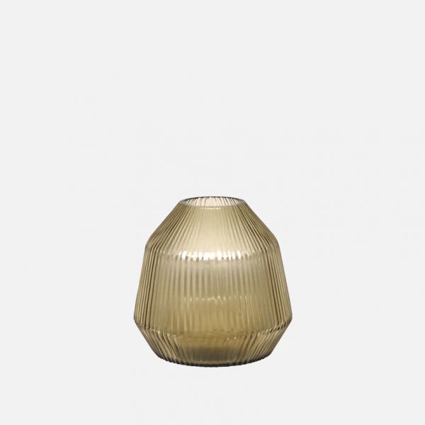 Brian Tunks Cut Glass Vase Conical Mini Gold | Allium Interiors