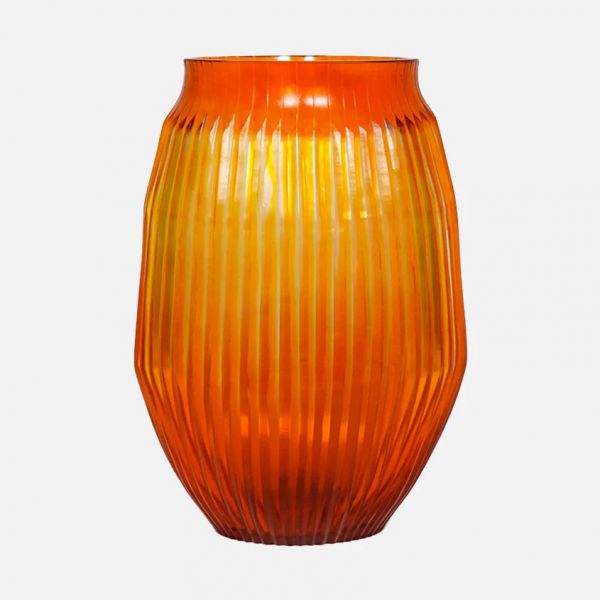 Brian Tunks Cut Glass Vase Medium Blood Orange | Allium Interiors