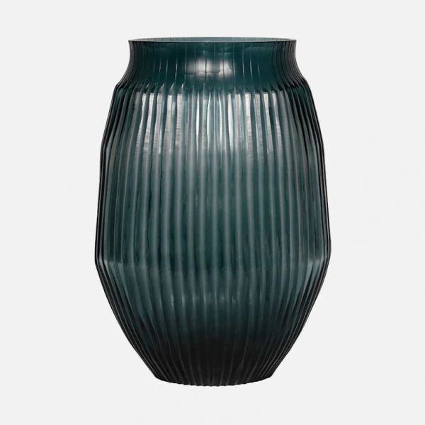 Brian Tunks Cut Glass Vase Medium Petrol | Allium Interiors