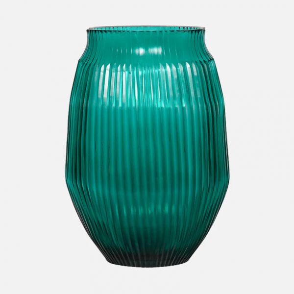 Brian Tunks Cut Glass Vase Medium Turquoise | Allium Interiors