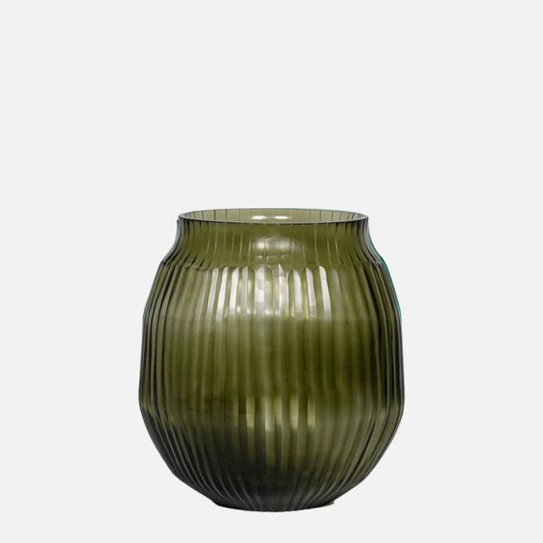 Brian Tunks Cut Glass Vase Small Moss | Allium Interiors