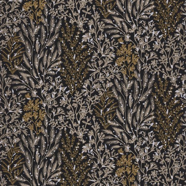 Casamance Wallpaper Isoete Black | Allium Interiors