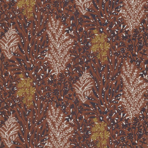Casamance Wallpaper Isoete Terracotta  | Allium Interiors