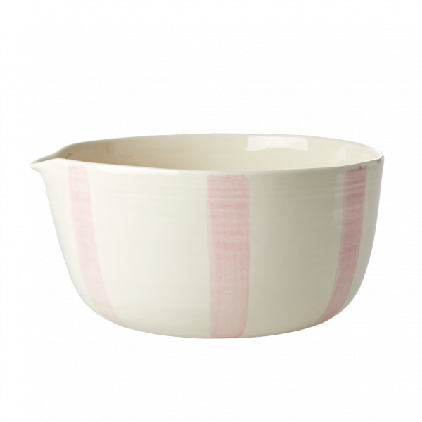 Rice Ceramic Bowl Soft Pink Stripe | Allium Interiors