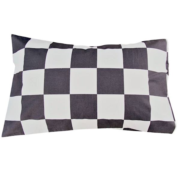 Patersonrose Checker Black & Grey Pillowcase Pair | Allium Interiors
