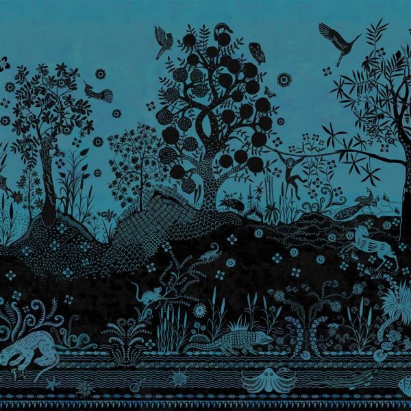 Christian Lacroix Wallpaper Bois Paradis Bleu Nigelle | Allium Interiors