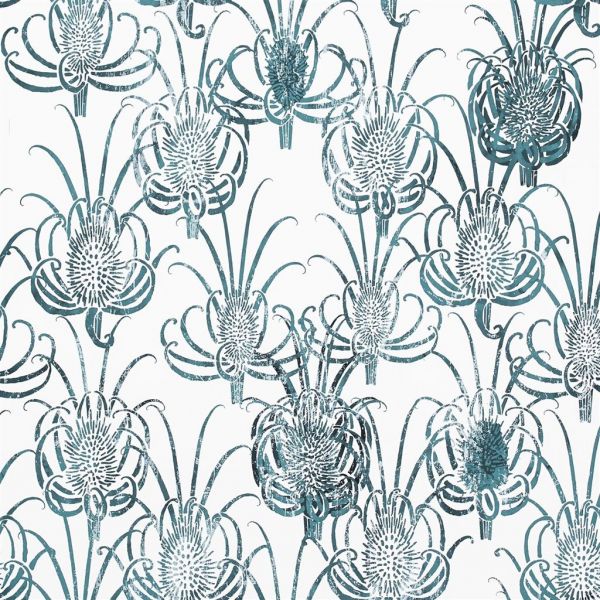 Christian Lacroix Wallpaper Les Centaurees Bleu Paon | Allium Interiors