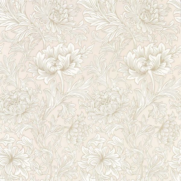 Morris & Co. Wallpaper Chrysanthemum Toile Cochineal Pink | Allium Interiors