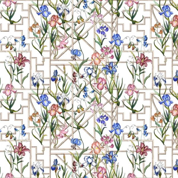 Christian Lacroix Fabric Fretwork Garden Azur | Allium Interiors