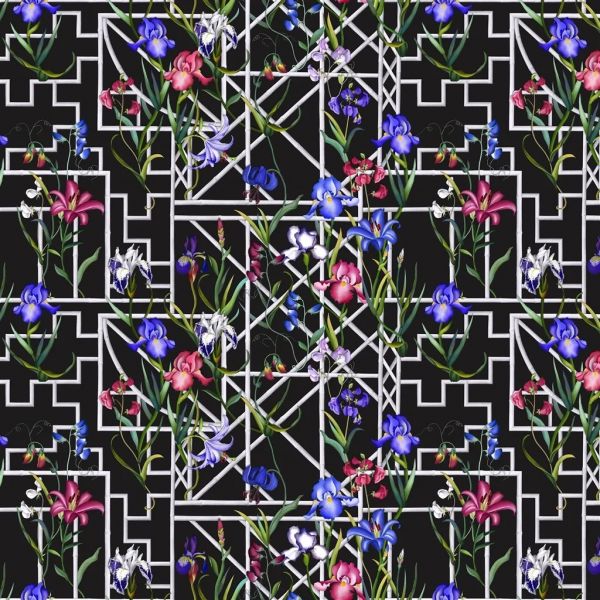 Christian Lacroix Fabric Fretwork Garden Jais | Allium Interiors