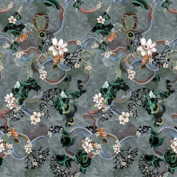 Christian Lacroix Wallpaper Algae Bloom Graphite | Allium Interiors