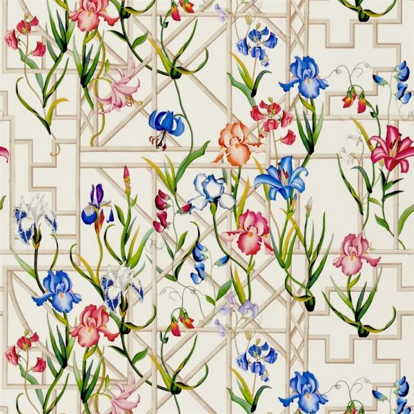Christian Lacroix Wallpaper Fretwork Garden Azur | Allium Interiors