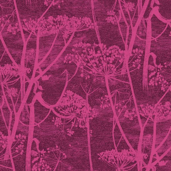 Cole And Son Fabric Cow Parsley Velvet Magenta & Plum | Allium Interiors