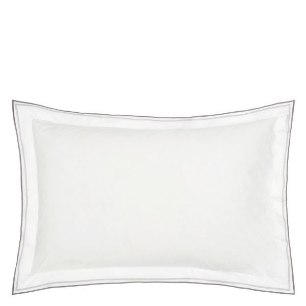 Designers Guild Astor Silver & Slate Oxford Pillowcase  | Allium Interiors