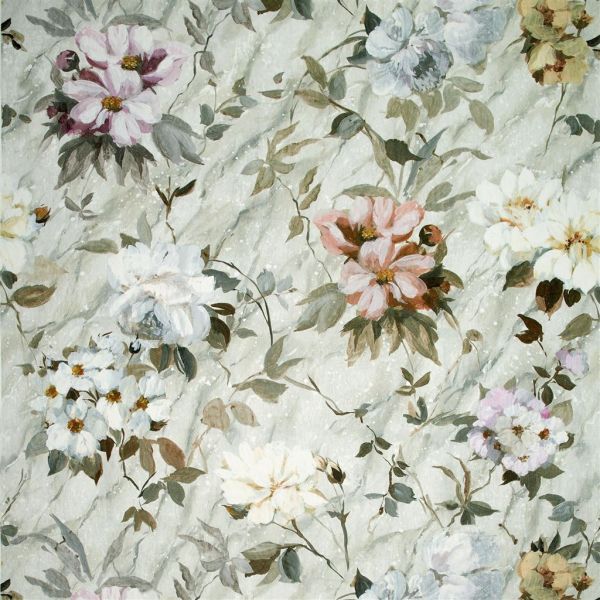 Designers Guild Fabric Carrara Fiore Grande Platinum | Allium Interiors