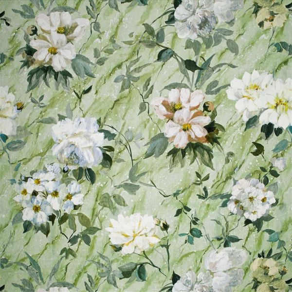 Designers Guild Fabric Carrara Fiore Grande Verde | Allium Interiors