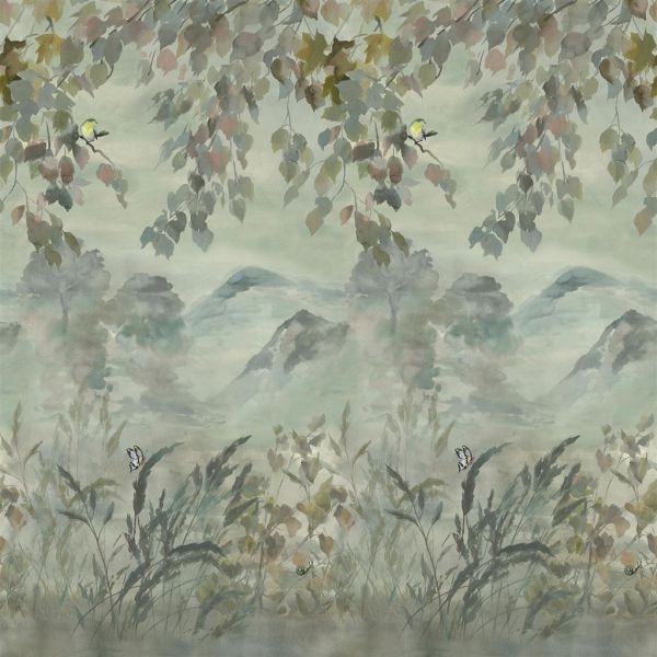 Designers Guild Wallpaper Miyako Scene 1 Dove | Allium Interiors